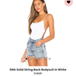 Indah DNA Solid String Back Bodysuit in White